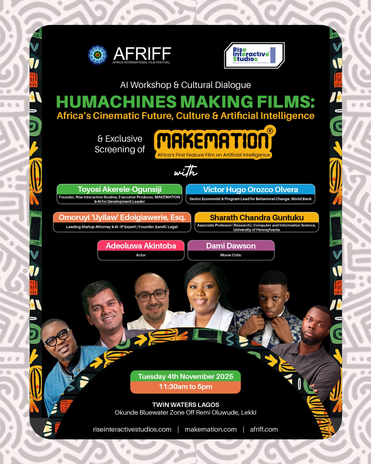 Toyosi Akerele-Ogunsiji’s Rise Interactive Studios enters Strategic partnership with AFRIFF 2025 on Landmark Artificial Intelligence in Cinema Workshop and Cultural Dialogue.